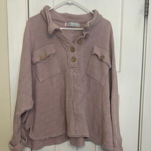 FP Movement by Free People Pink Cowl Neck Pullover Sweater